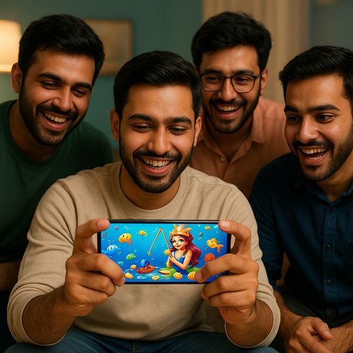Pakistan players in Karachi enjoy D666 Fishing Queen Li on mobile, with bright graphics and responsive controls. The scene conveys a lively, mobile-friendly gaming atmosphere for Pakistani players.