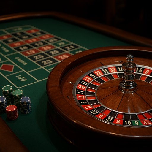 Close-up of a European roulette table with a spinning wheel, betting layout, and casino ambiance, capturing the mood of realistic online play for Pakistan players.